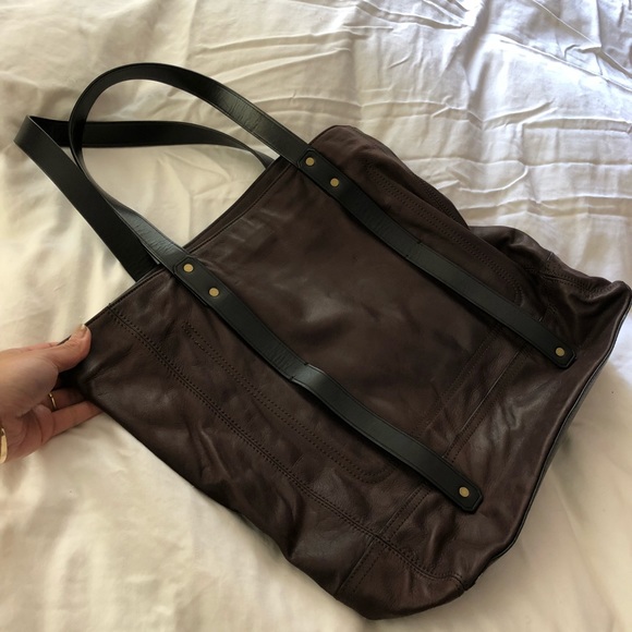Banana Republic Brown Leather Tote Bag - Picture 2 of 4